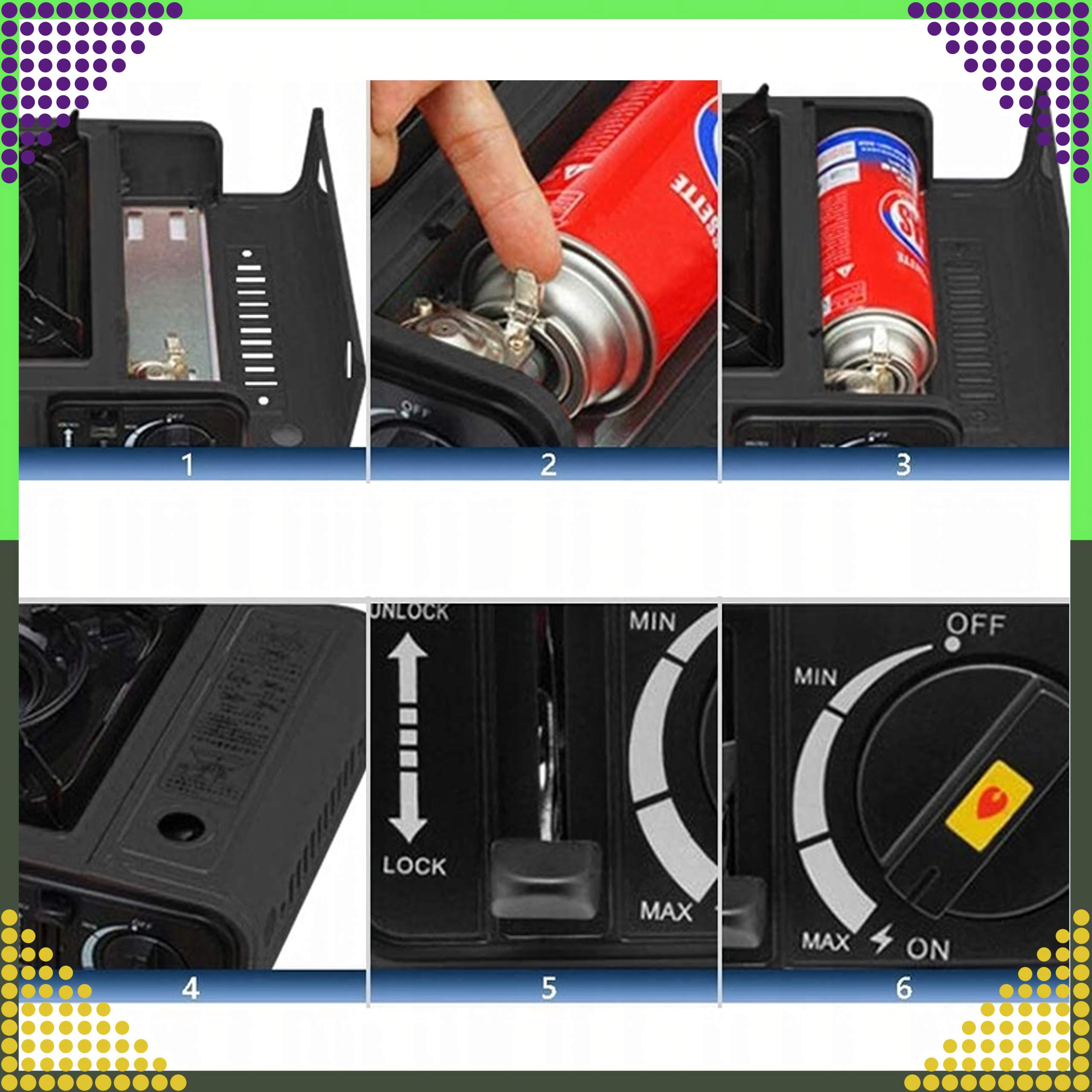 Kuchenka Turystyczna Gazowa Polowa Przenośna na Kartusze 2w1 w Walizce - obrazek 8