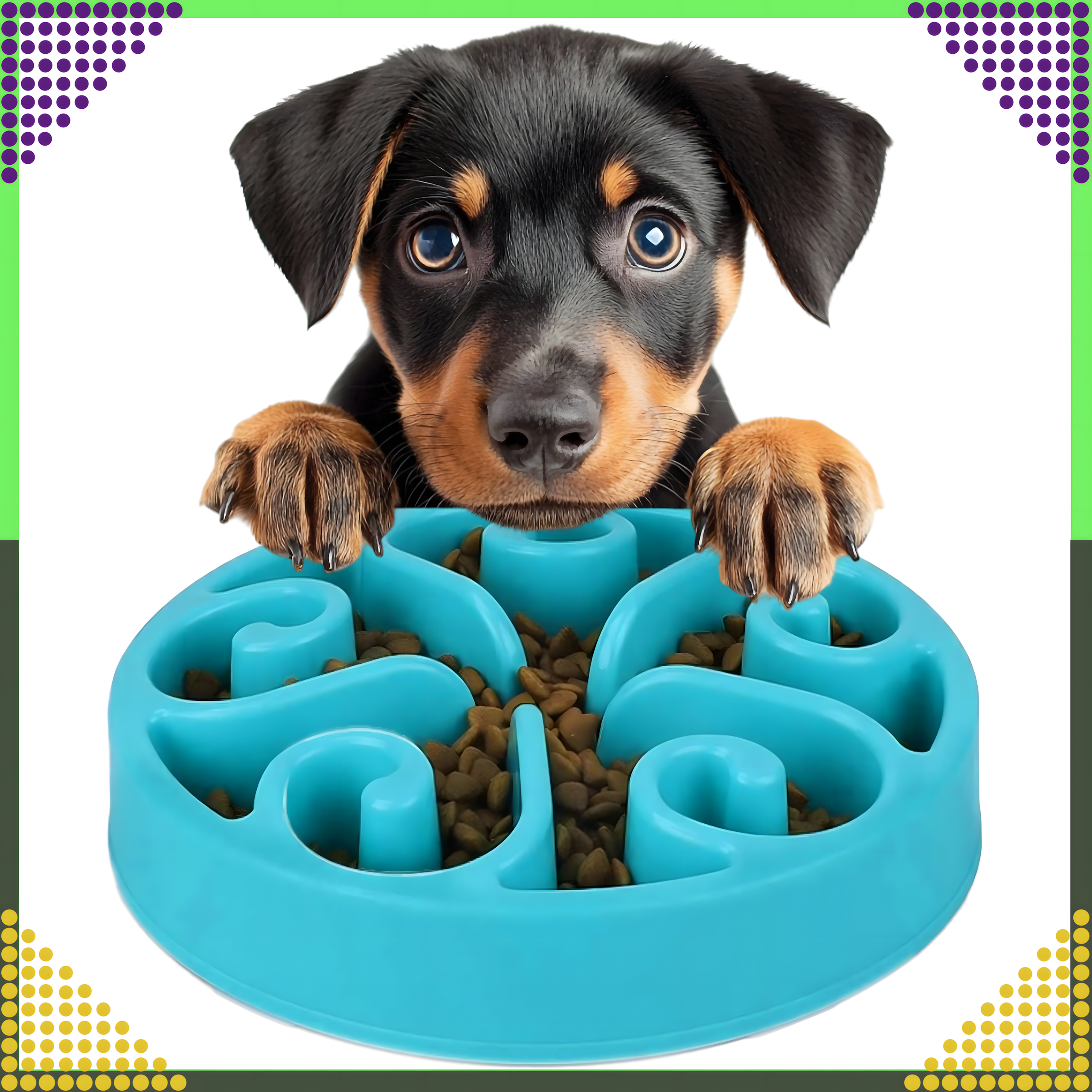 Miska Spowalniająca Jedzenie dla Psa Kota Zwierząt Duża z Przegrodami - obrazek 3