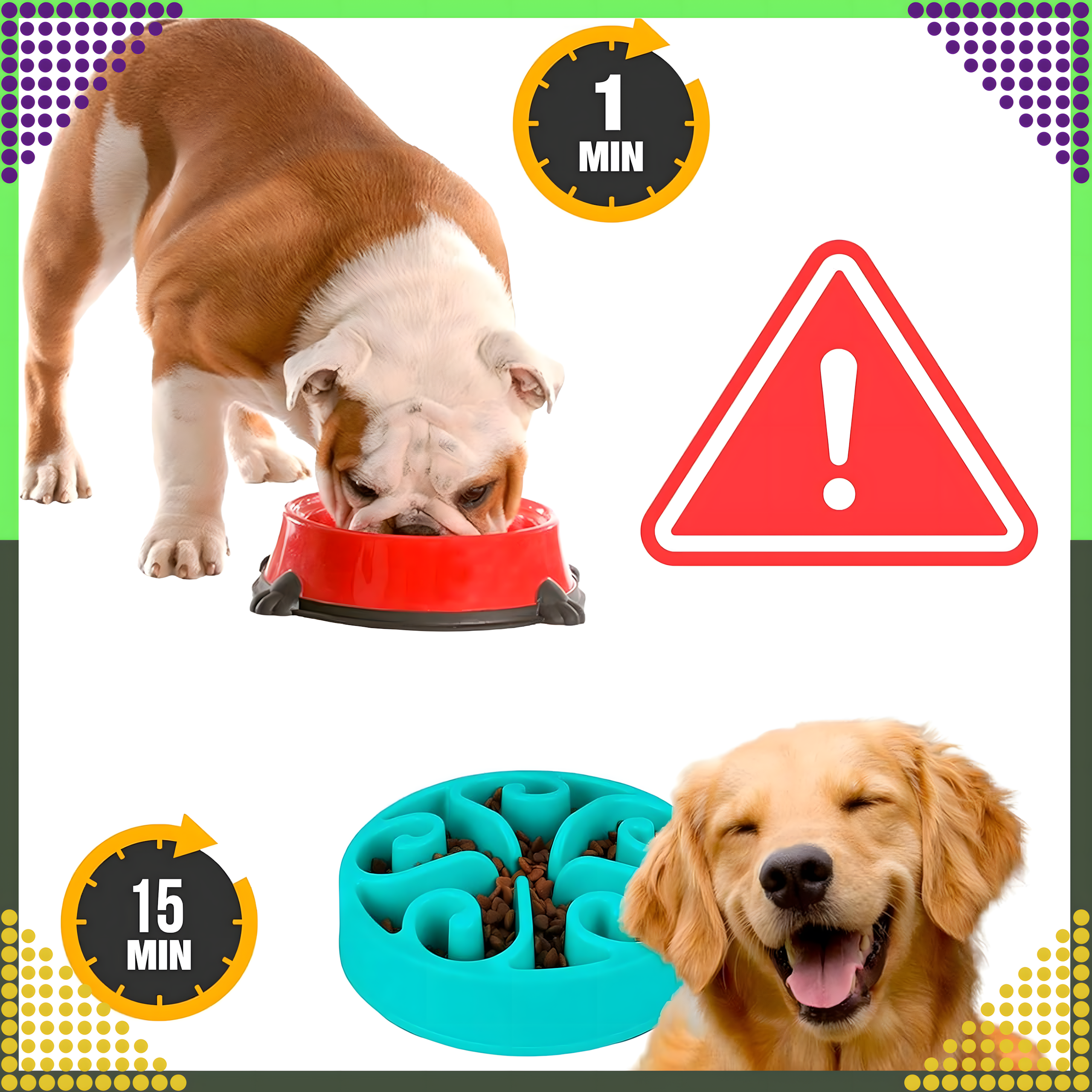 Miska Spowalniająca Jedzenie dla Psa Kota Zwierząt Duża z Przegrodami - obrazek 5