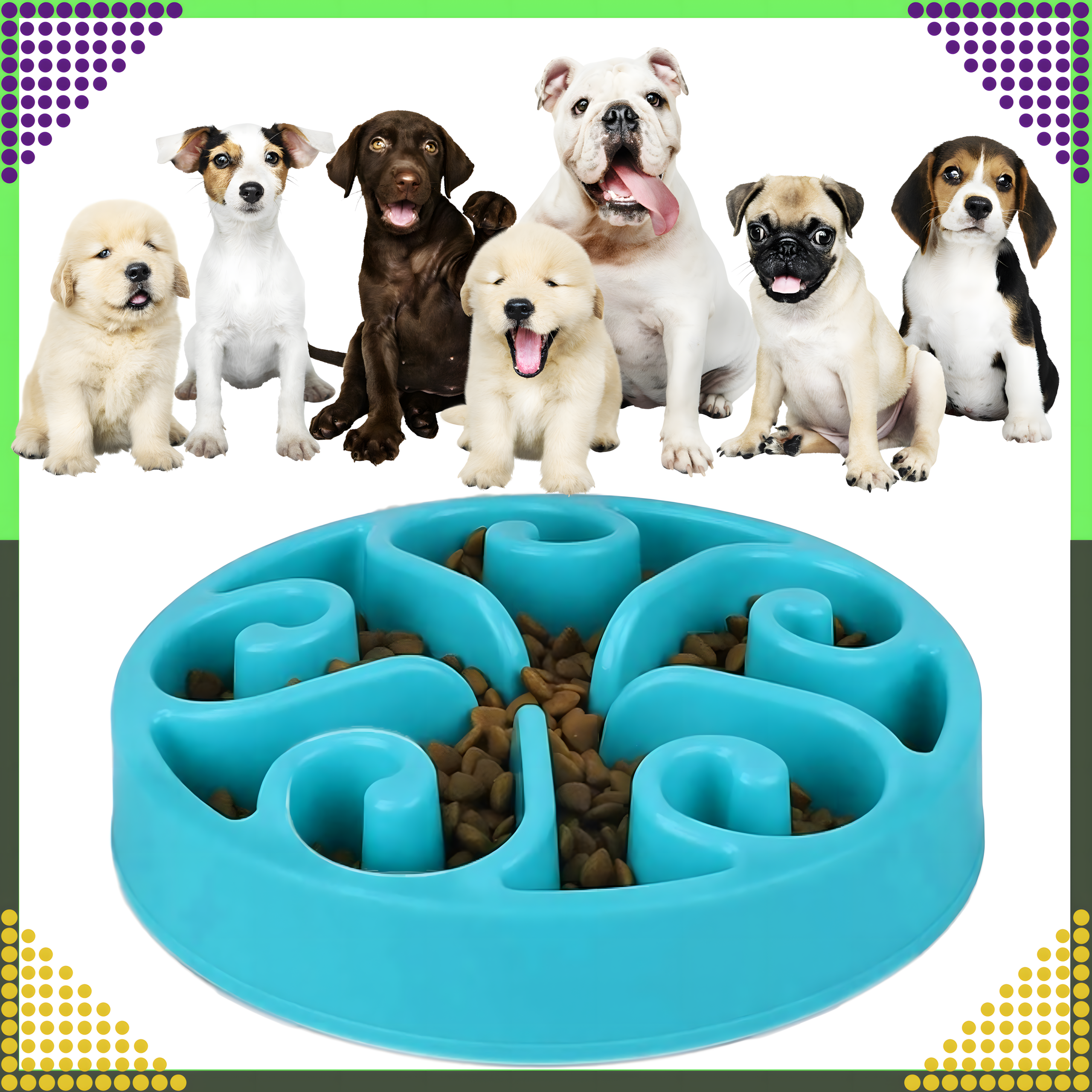 Miska Spowalniająca Jedzenie dla Psa Kota Zwierząt Duża z Przegrodami - obrazek 7