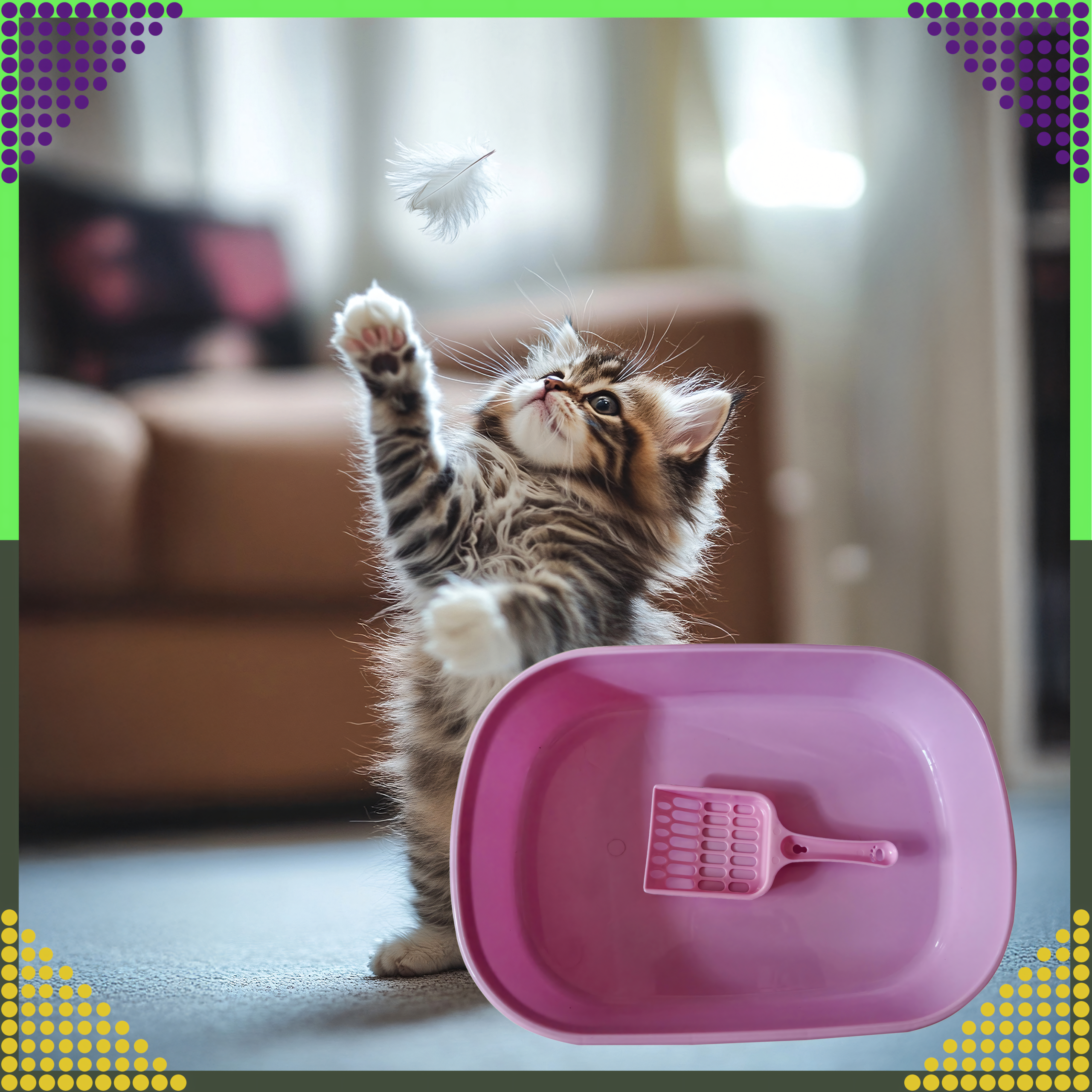 Kuweta dla Kota Kotów Kociąt z Łopatką Toaleta na Żwirek Otwarta Prosta - obrazek 8