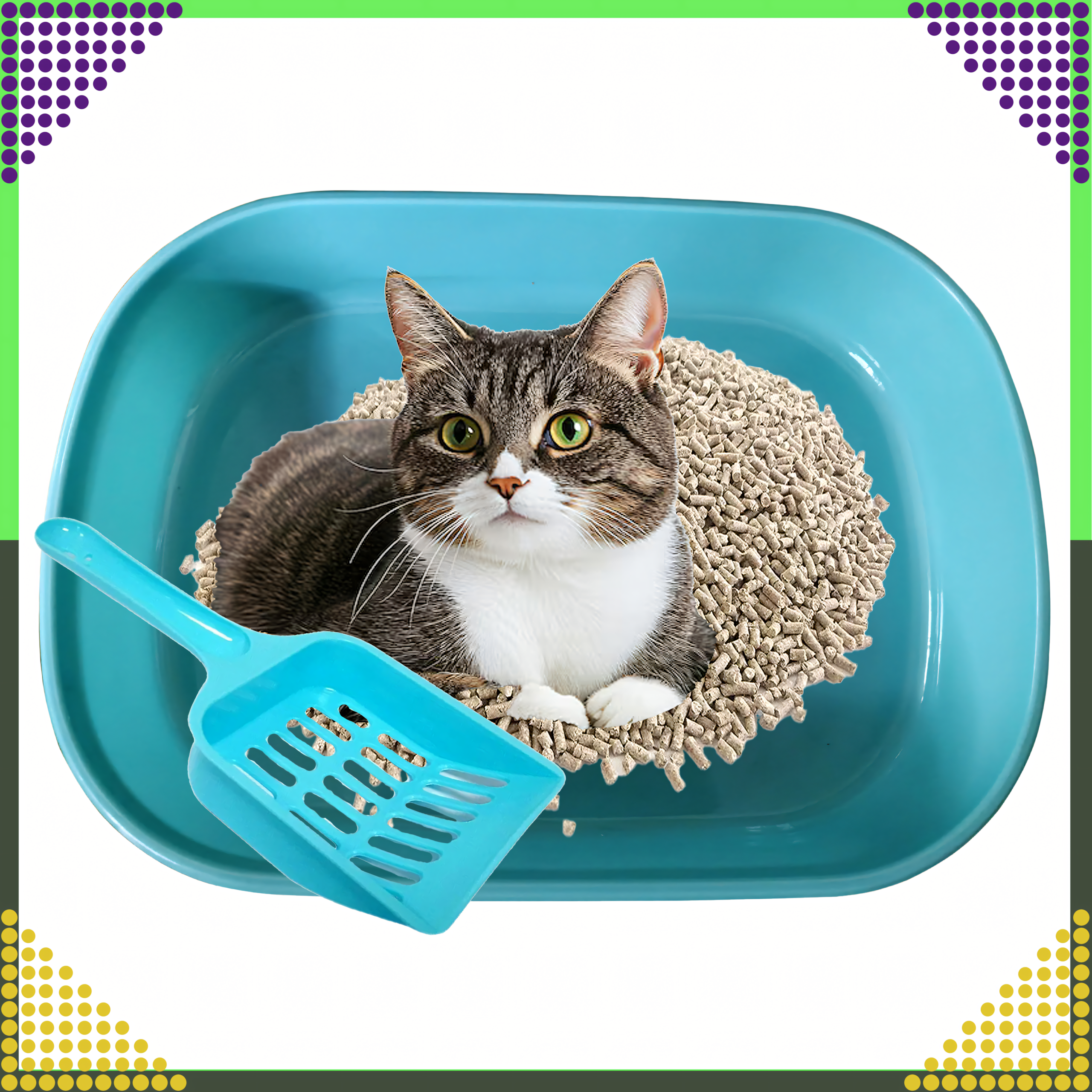 Kuweta dla Kota Kotów Kociąt z Łopatką Toaleta na Żwirek Otwarta Duża - obrazek 10