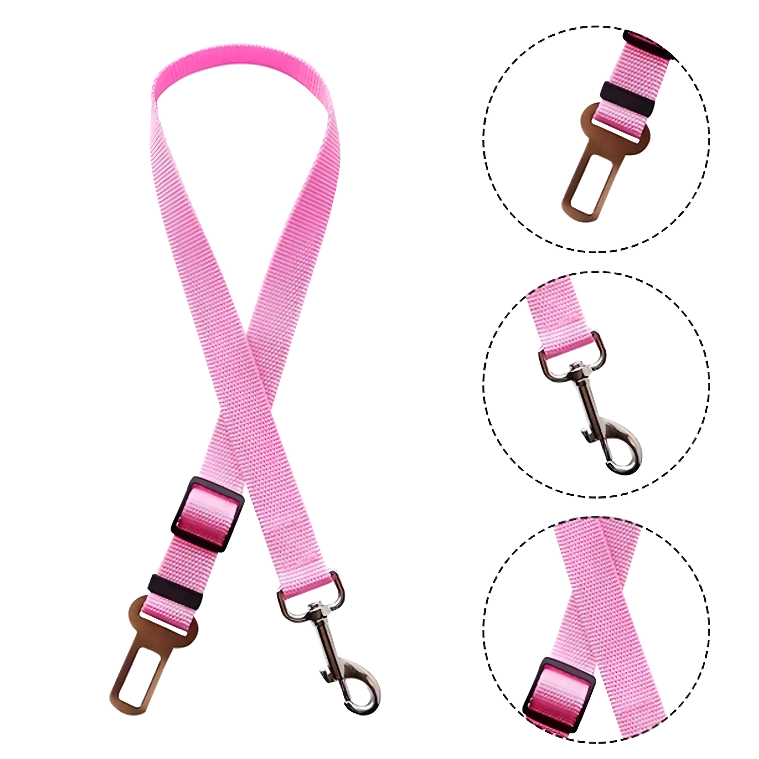 Pas Bezpieczeństwa dla Psa Kota do Samochodu Smycz Regulowana do Auta - obrazek 5