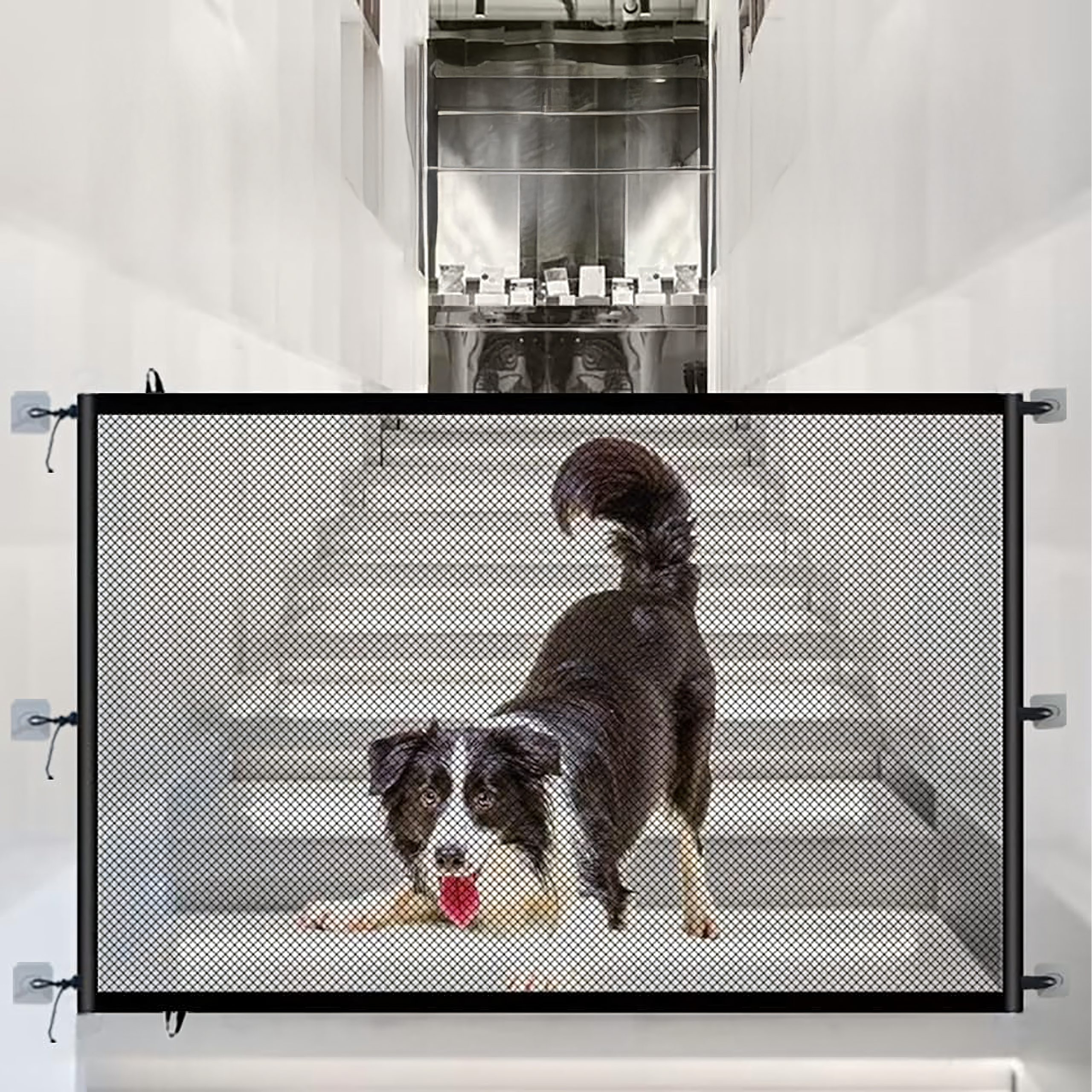 Siatka Bramka Barierka Zabezpieczająca Drzwi Schody dla Psa Kota 110x72cm - obrazek 3