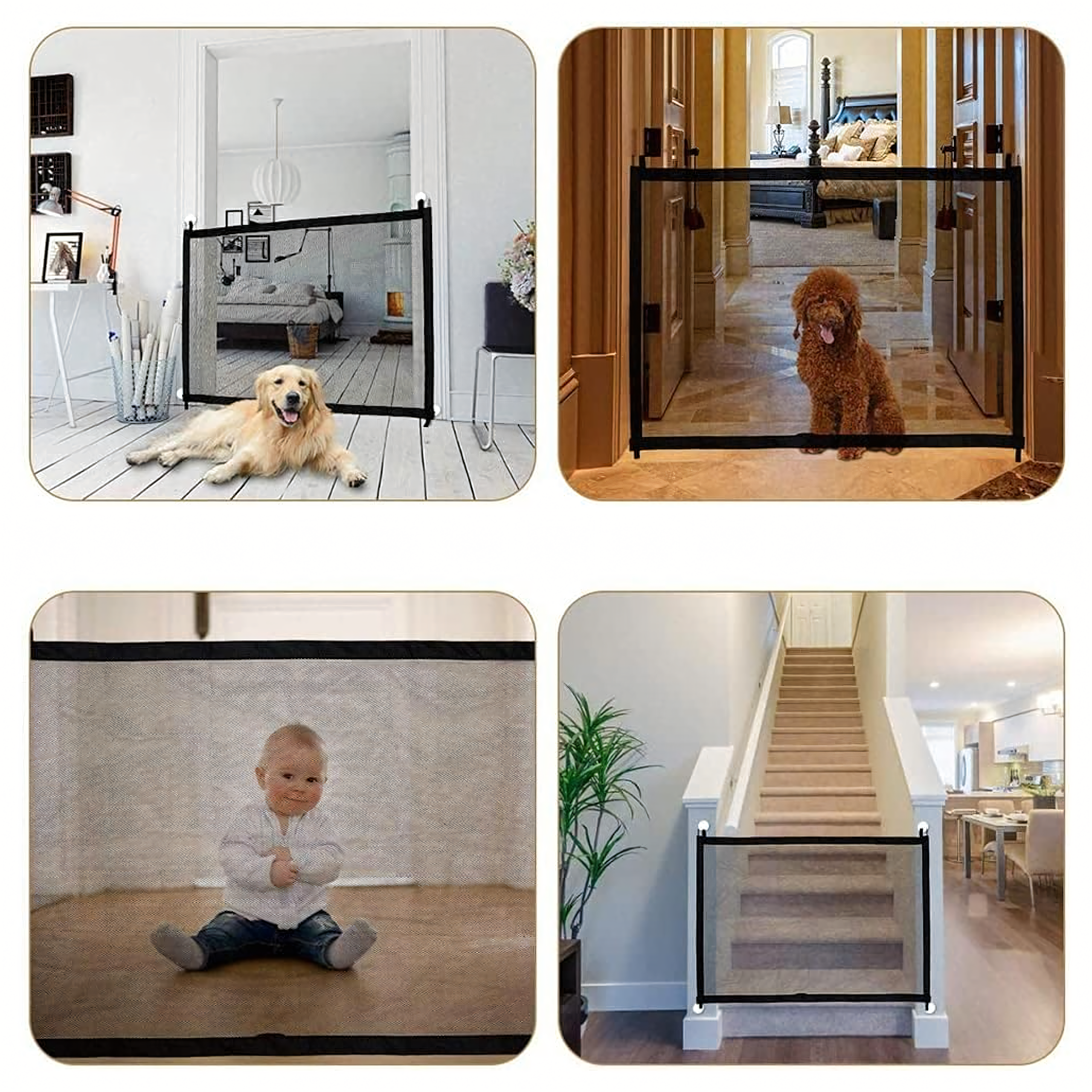Siatka Bramka Barierka Zabezpieczająca Drzwi Schody dla Psa Kota 110x72cm - obrazek 4