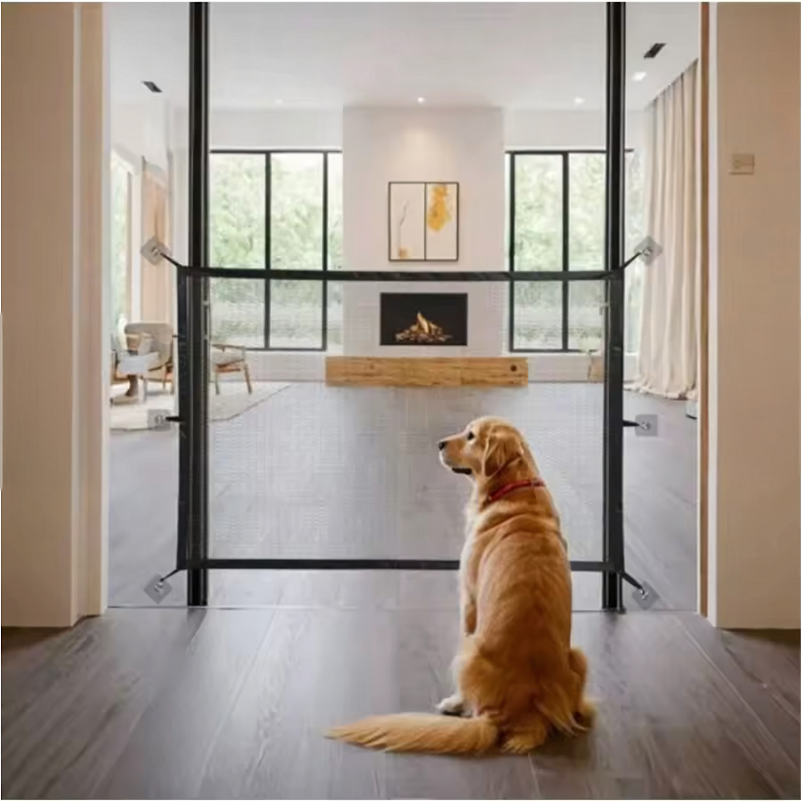 Siatka Bramka Barierka Zabezpieczająca Drzwi Schody dla Psa Kota 110x72cm - obrazek 11