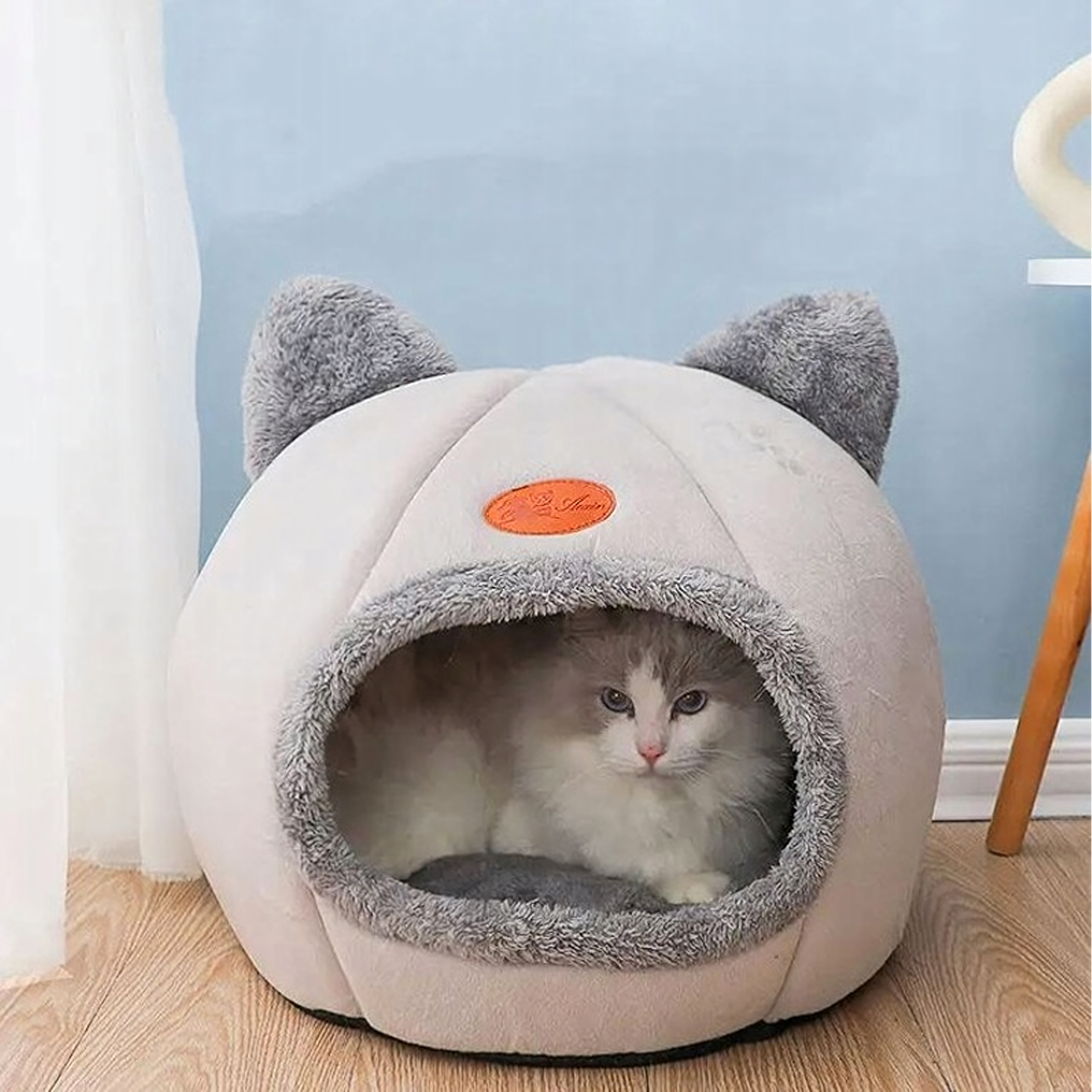 Budka Domek Legowisko dla Kota Psa Pluszowe na Zimę Miękkie Posłanie - obrazek 3