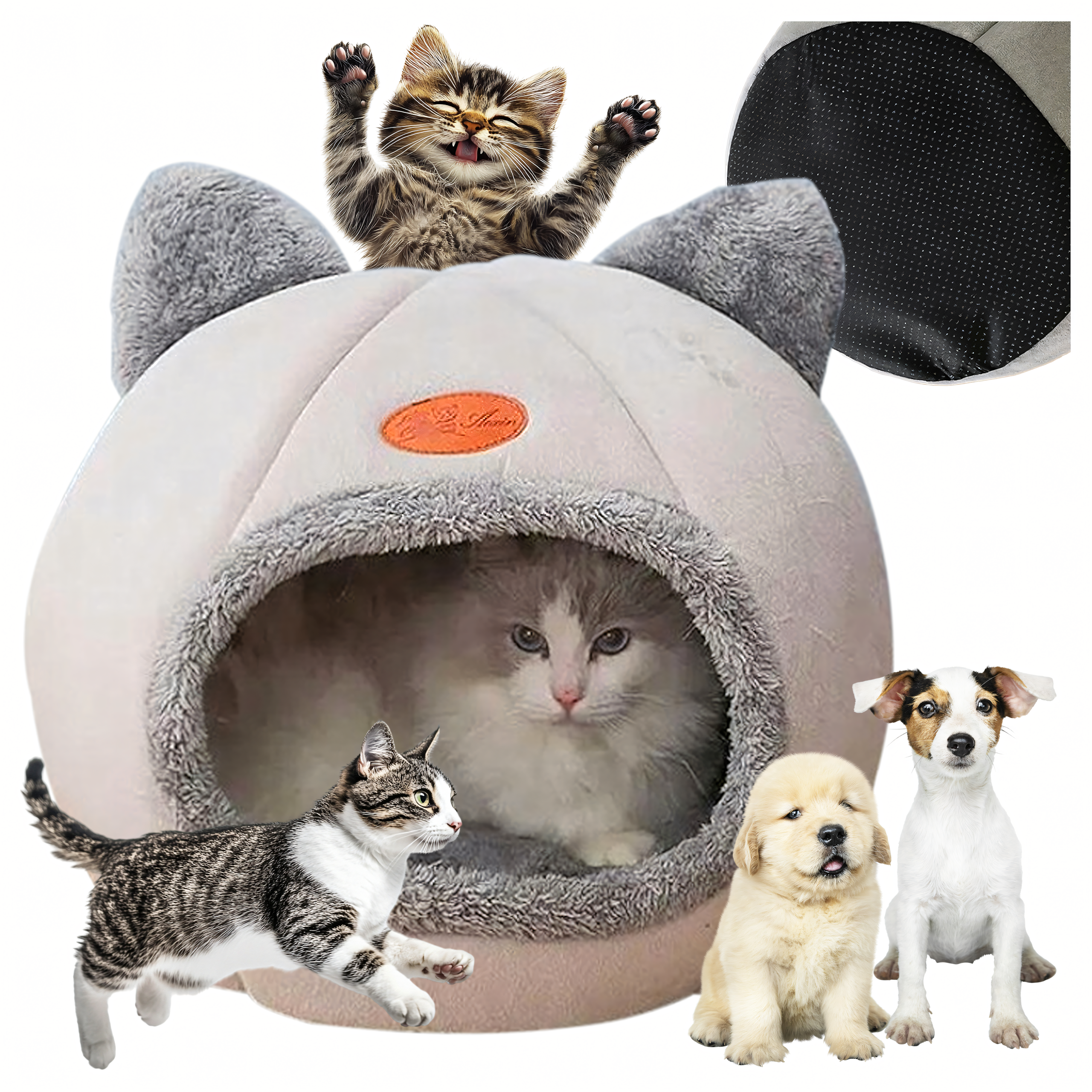 Budka Domek Legowisko dla Kota Psa Pluszowe na Zimę Miękkie Posłanie - obrazek 10