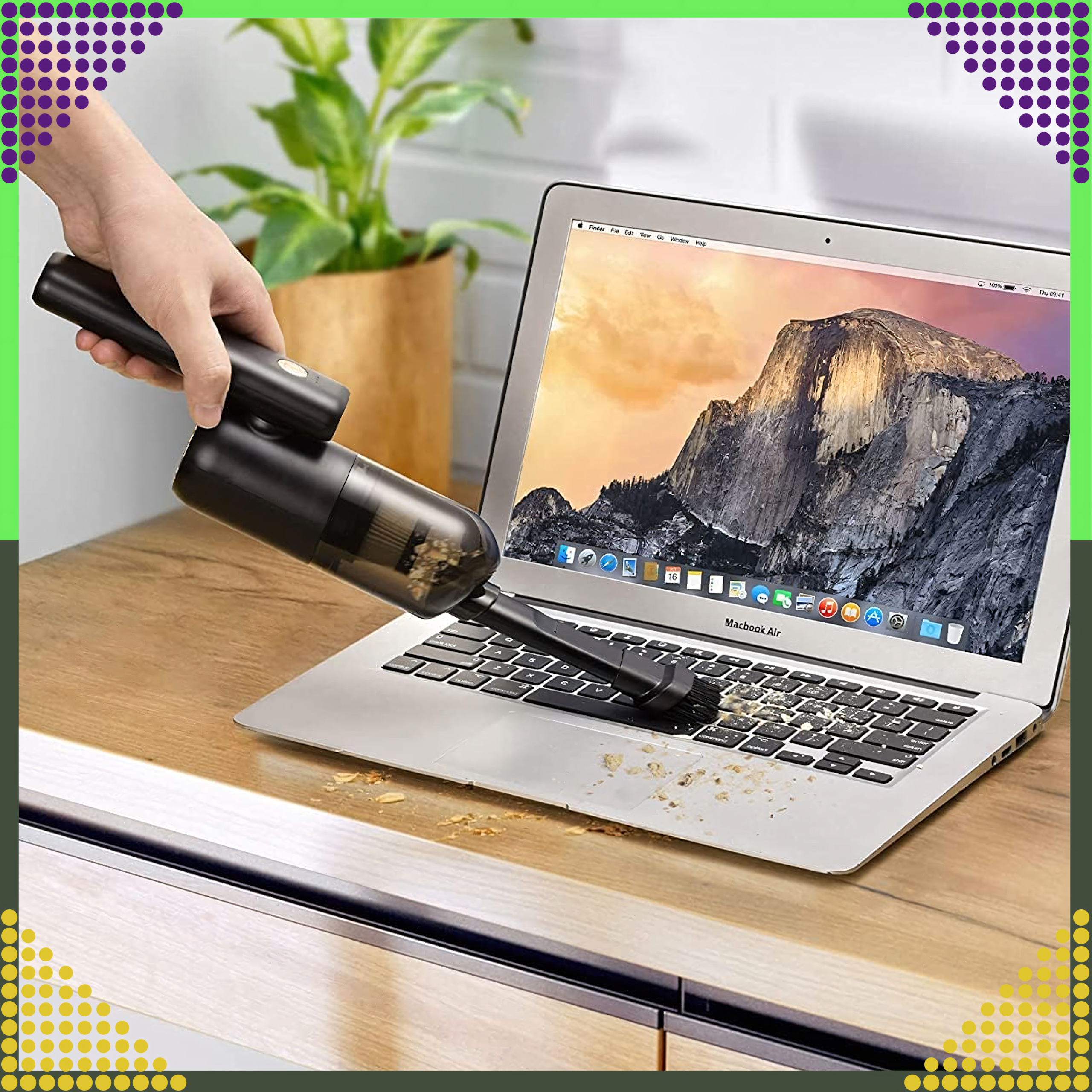 Ręczny Odkurzacz Samochodowy Bezprzewodowy do Auta Domu 2w1 Dmuchawa Led - obrazek 8