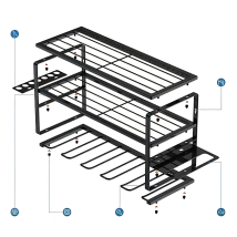 Regał Garażowy Ścienny Półka Wieszak Organizer na Elektronarzędzia Mocny