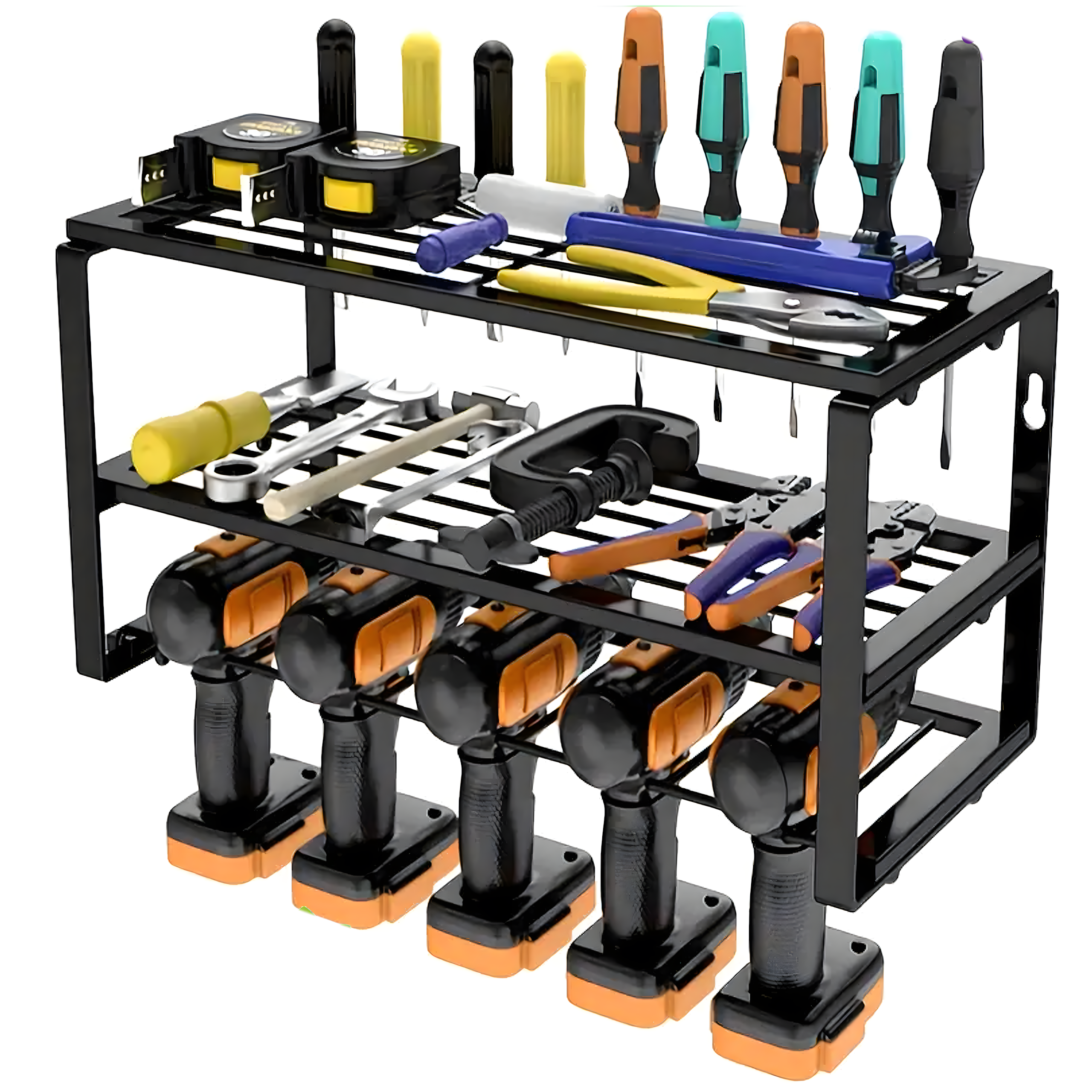 Regał Garażowy Ścienny Półka Wieszak Organizer na Elektronarzędzia Mocny - obrazek 10