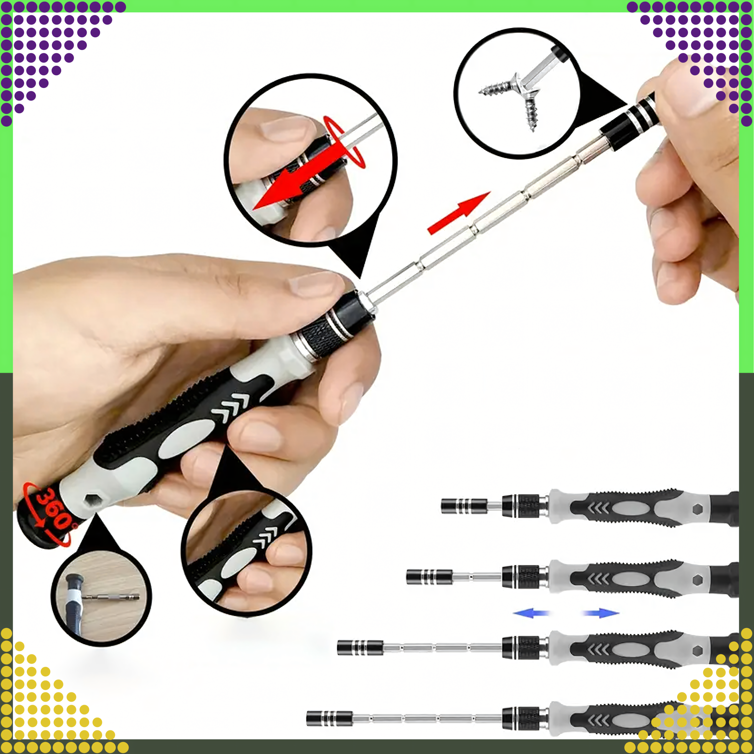 Zestaw Śrubokrętów Precyzyjnych Wkrętaki Torx Śrubokręty Precyzyjne 118w1 - obrazek 7