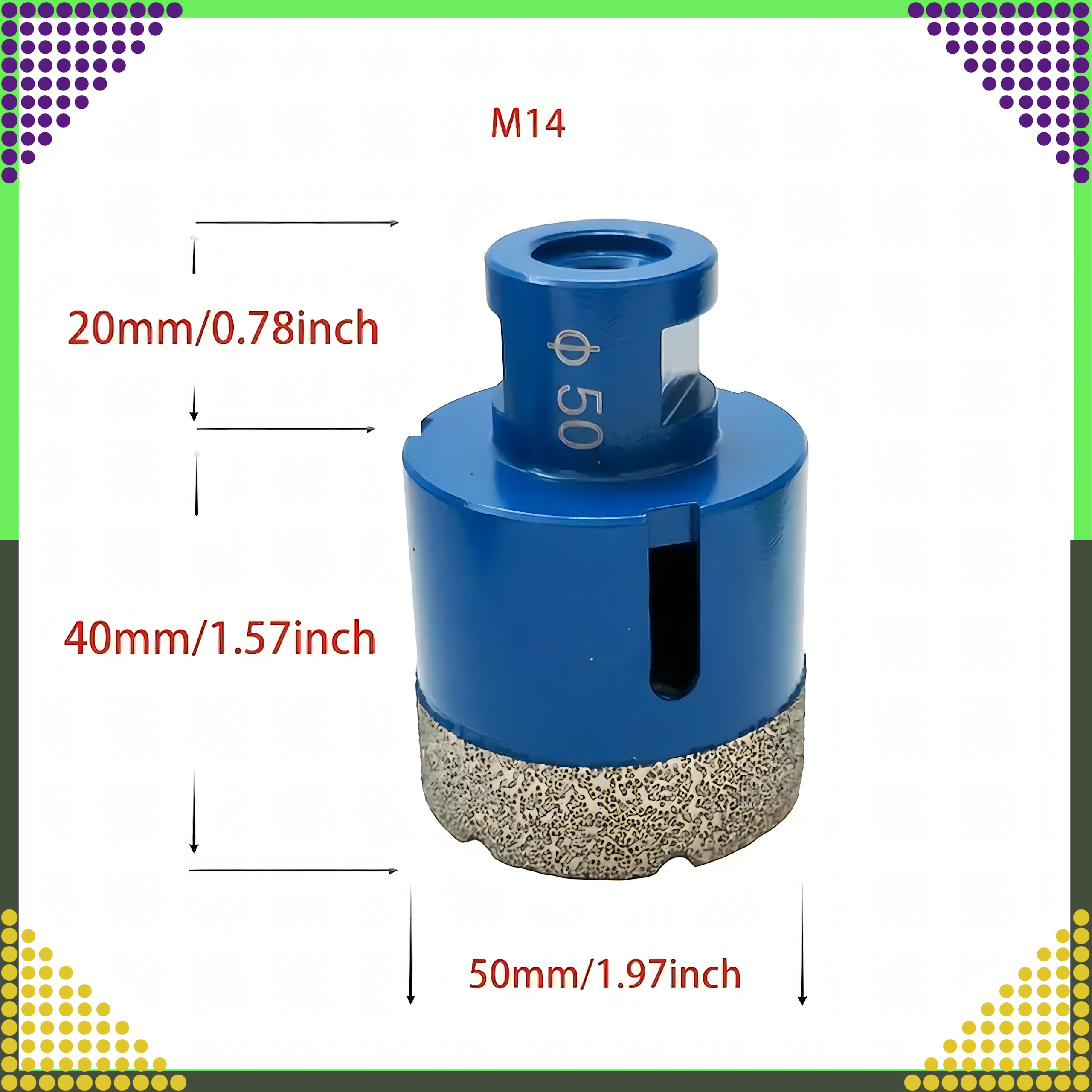 Zestaw Otwornic Koronki Wiertła Diamentowe do Gresu Płytek 6-68mm Walizka - obrazek 4