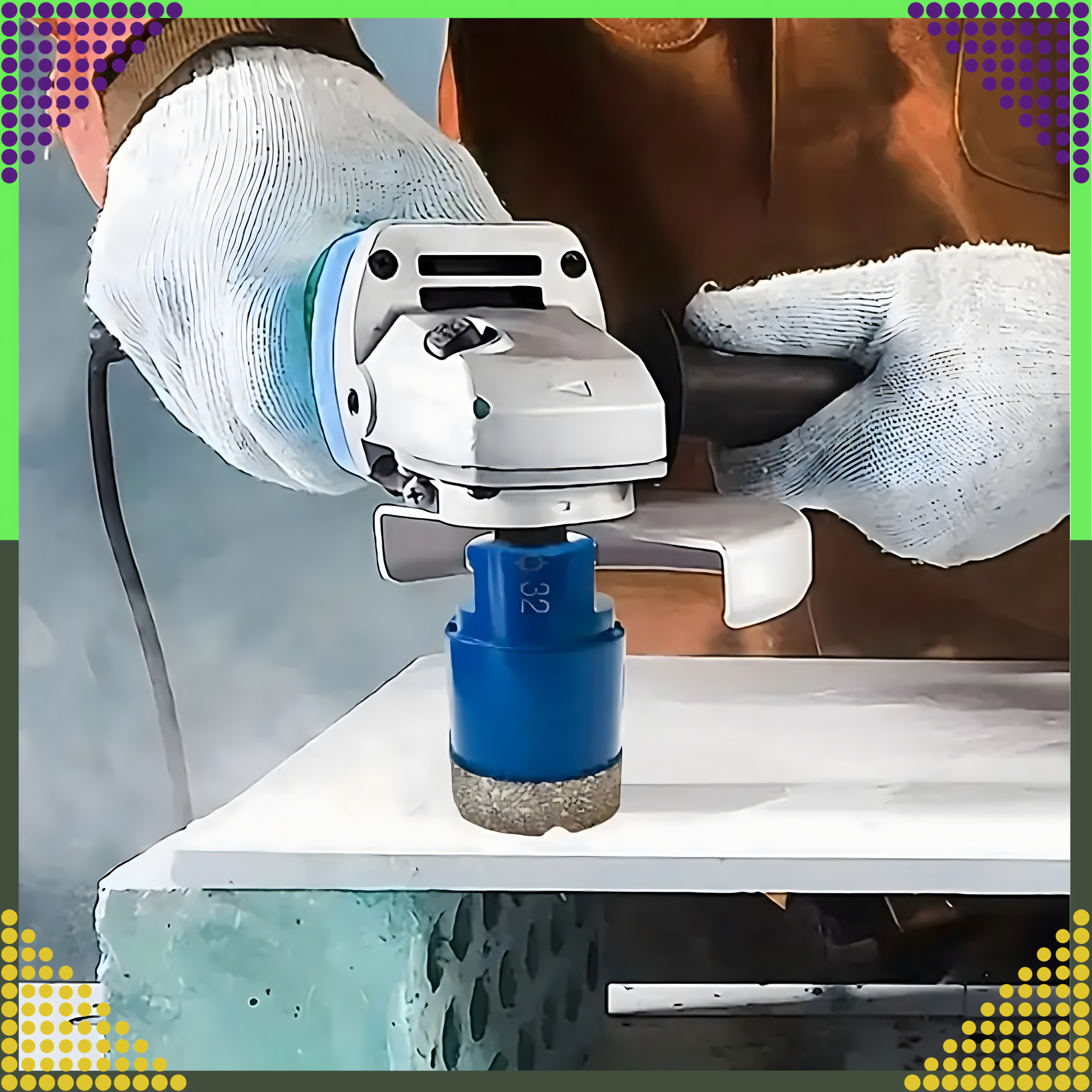 Zestaw Otwornic Koronki Wiertła Diamentowe do Gresu Płytek 6-68mm Walizka - obrazek 8