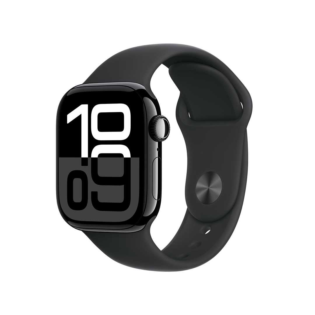 Apple Watch Series 10 Aluminium 42mm Diamentowa czerń (Sport Band Black) M/L