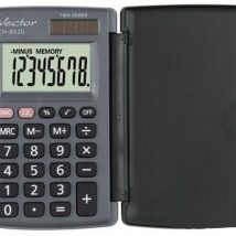 Vector Kalkulator kieszonkowy z klapką KAV CH-862D, szary