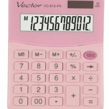 VECTOR KALKULATOR BIUROWY, KAV VC-812 PK, RÓŻOWY