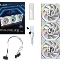 Wentylator Lian Li LULI-100 UNI FAN SL LCD, ARGB, PWM, 3x, 120 mm, Bezprzewodowe sterowanie za pomocą kontrolera 2.4GHz, biały