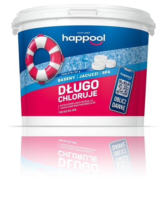 Acrylmed 3kg Triochlor 20g przedłużona dezynfekcja - tabletki