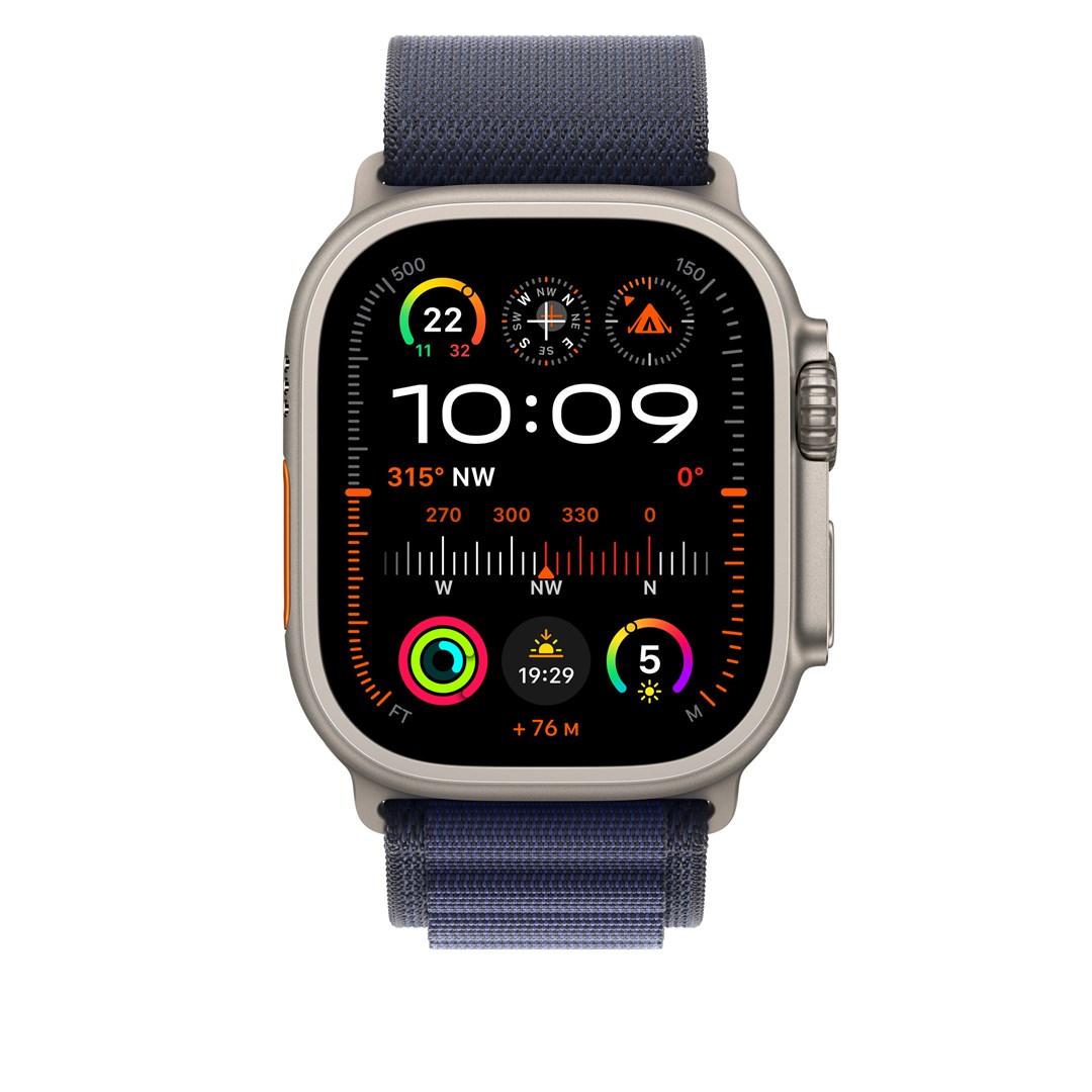 Apple Watch Alpine Loop Armband für Watch Ultra 49mm Marine / Titan natur (S) - obrazek 4
