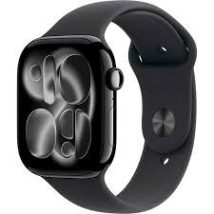 Apple Watch Series 11 GPS 46mm Jet Black Aluminium Case with Black Sport Band – M/L