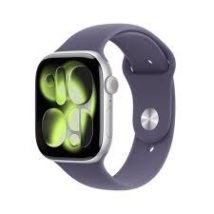 Apple Watch Series 11 GPS 46mm Silver Aluminium Case z Purple Fog Sport Band – S/M