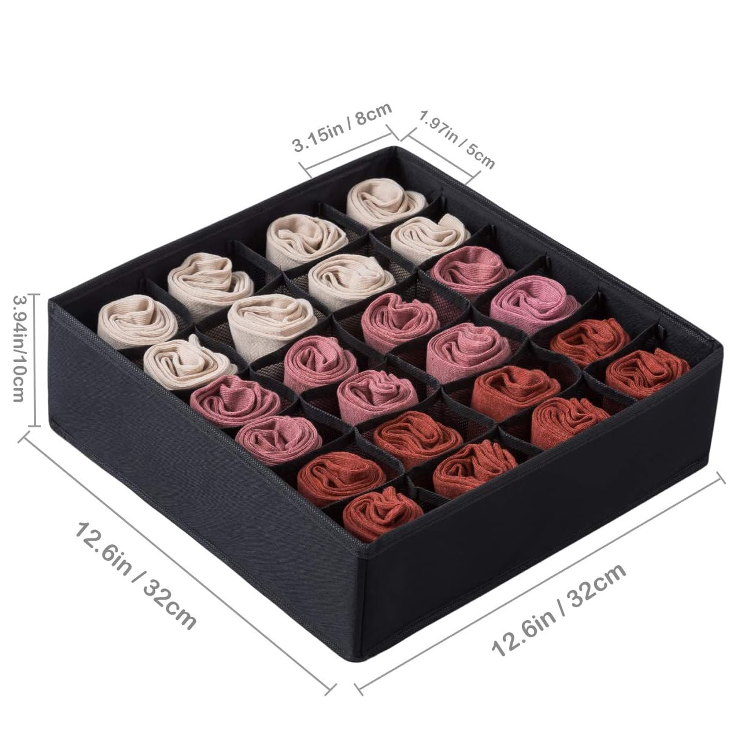 ORGANIZER NA BIELIZNĘ SKARPETKI DO SZUFLADY SZAFY WKŁAD 24 PRZEGRÓDKI - obrazek 3