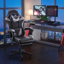 17x Fotel Gamingowy Biurowy Obrotowy Kubełkowy Krzeszło z Podnóżkiem do 150 kg