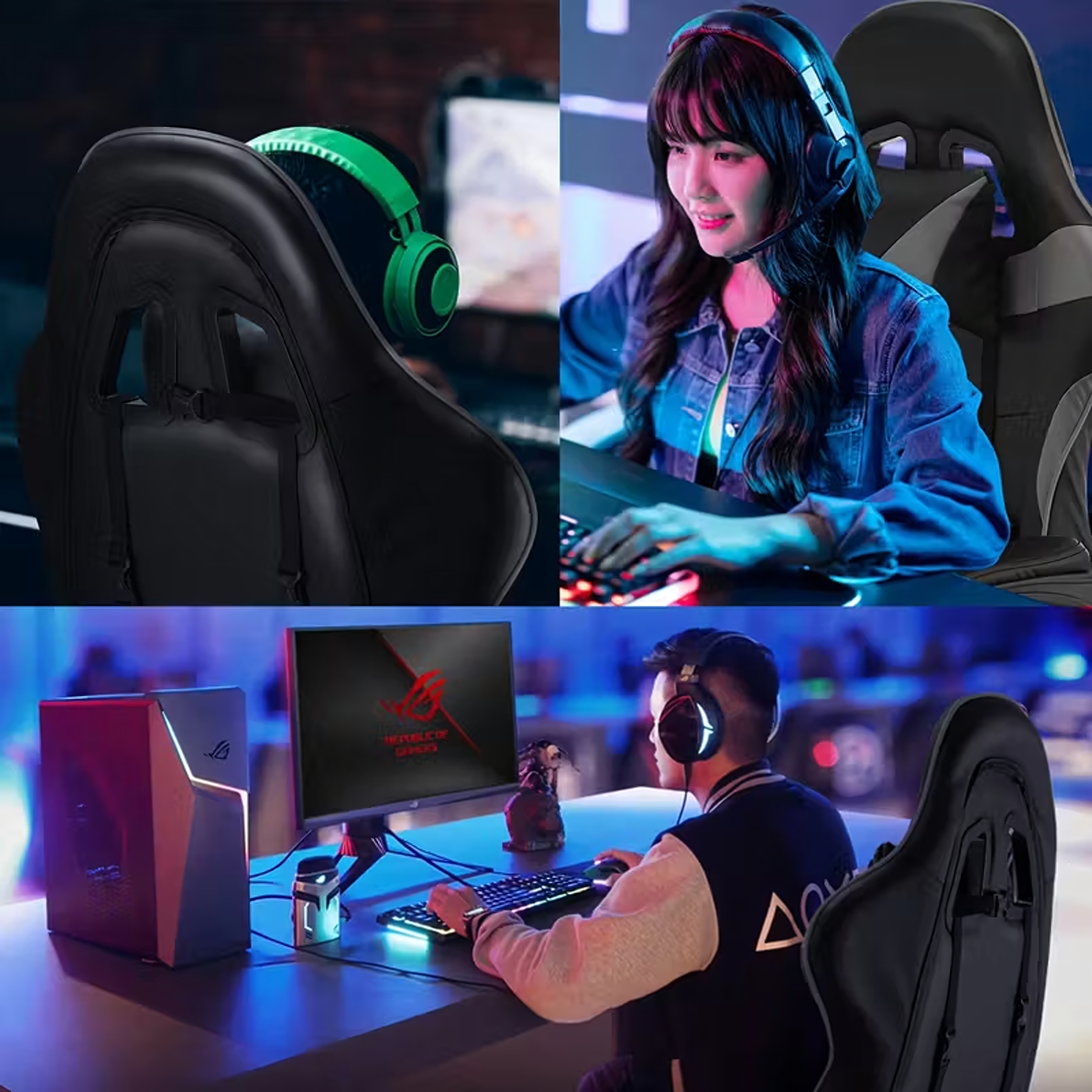 17x Fotel Gamingowy Biurowy Obrotowy Kubełkowy Krzeszło z Podnóżkiem do 150 kg - obrazek 6