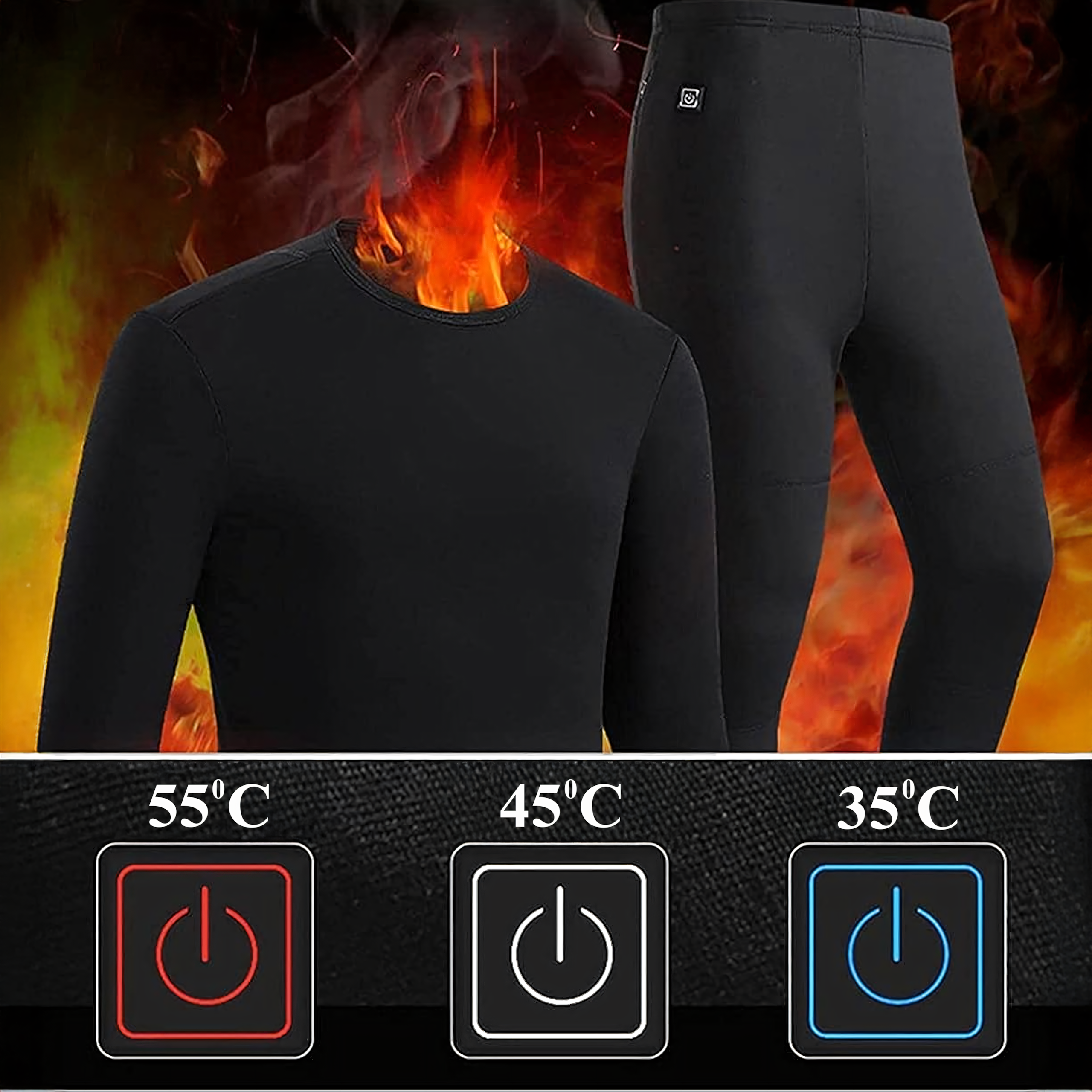 Bielizna Termoaktywna Grzewcza Podgrzewana Odzież Termiczna Komplet 3XL - obrazek 3