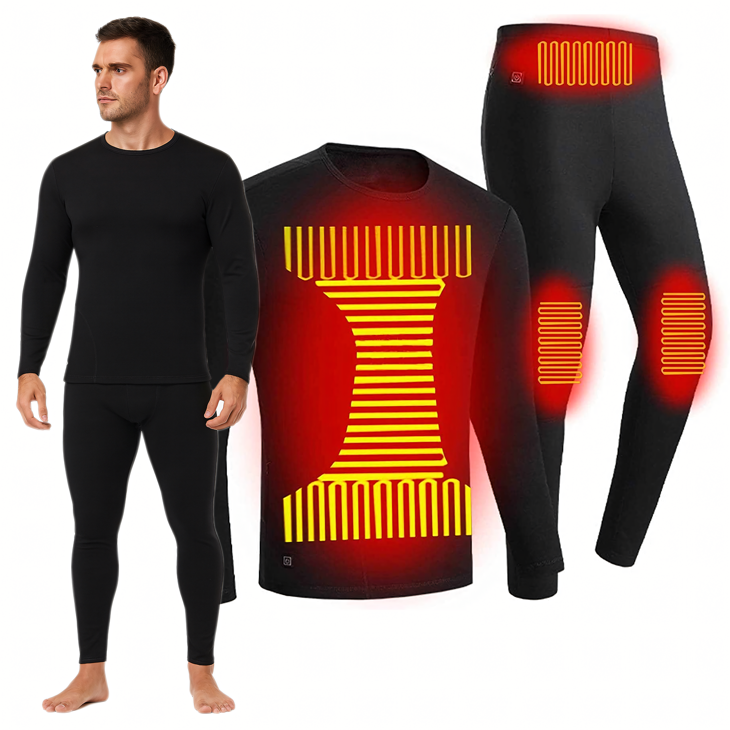 Bielizna Termoaktywna Grzewcza Podgrzewana Odzież Termiczna Komplet 3XL - obrazek 9