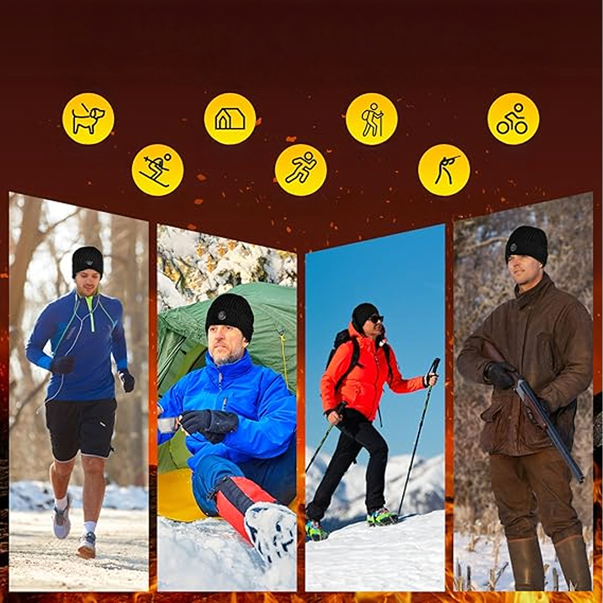 Czapka Grzewcza Beanie Ogrzewana Zimowa Ciepła Elektryczna + Powerbank - obrazek 8