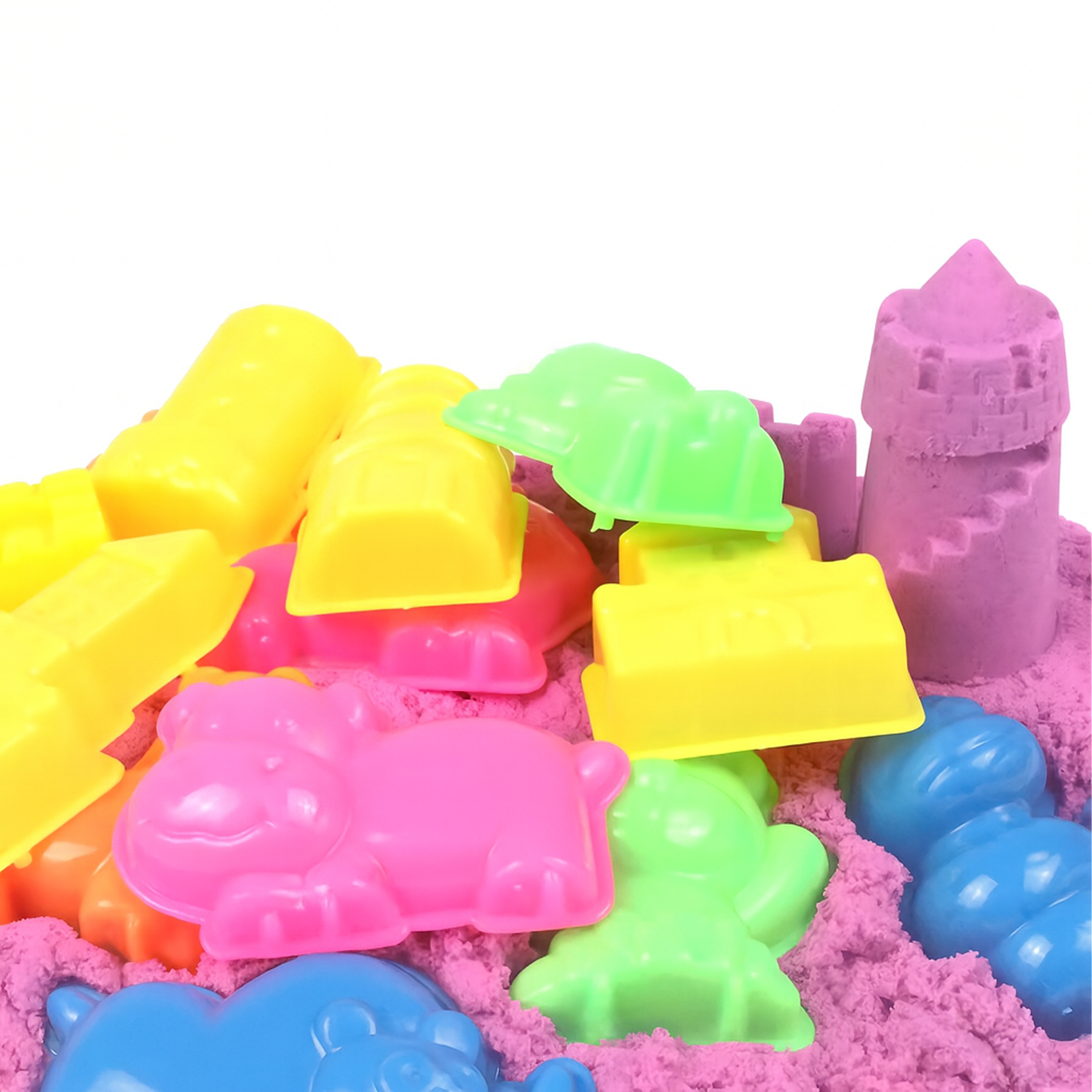 Piasek Kinetyczny 2,5kg Zestaw Foremki Zabawki Basen Piaskownica 45 Ele - obrazek 4