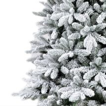 CHOINKA JAK PRAWDZIWA MOCNO OŚNIEŻONA JODŁA GĘSTA ŻYWA STOJAK 210CM PREMIUM