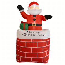 Dmuchany Mikołaj w Kominie Świąteczny Dekoracja Podświetlany Led 150 cm