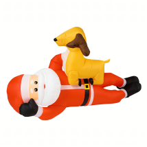 Dmuchany Święty Mikołaj z Reniferm 210cm Świąteczny Podświetlenie Led XXL