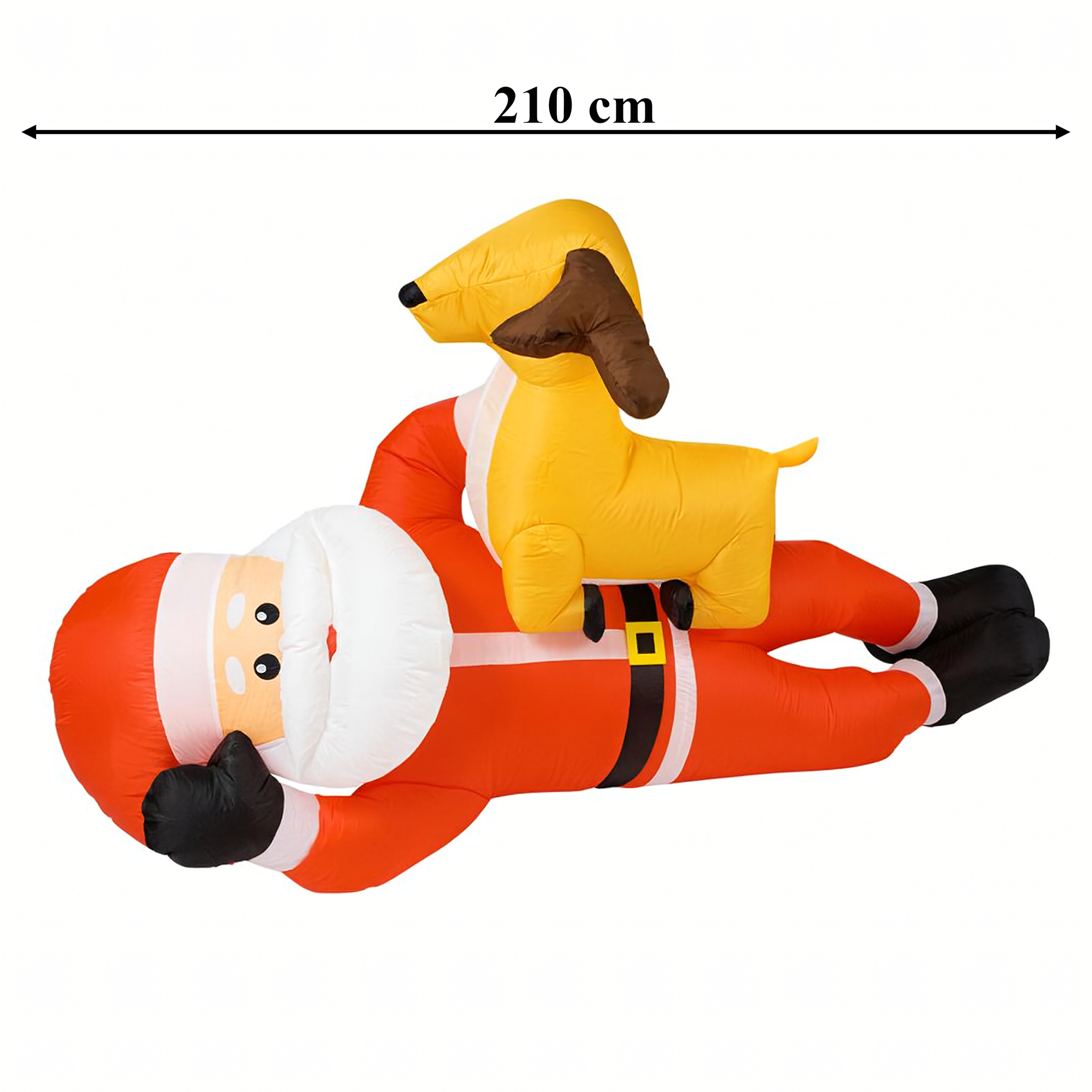 Dmuchany Święty Mikołaj z Reniferm 210cm Świąteczny Podświetlenie Led XXL - obrazek 3