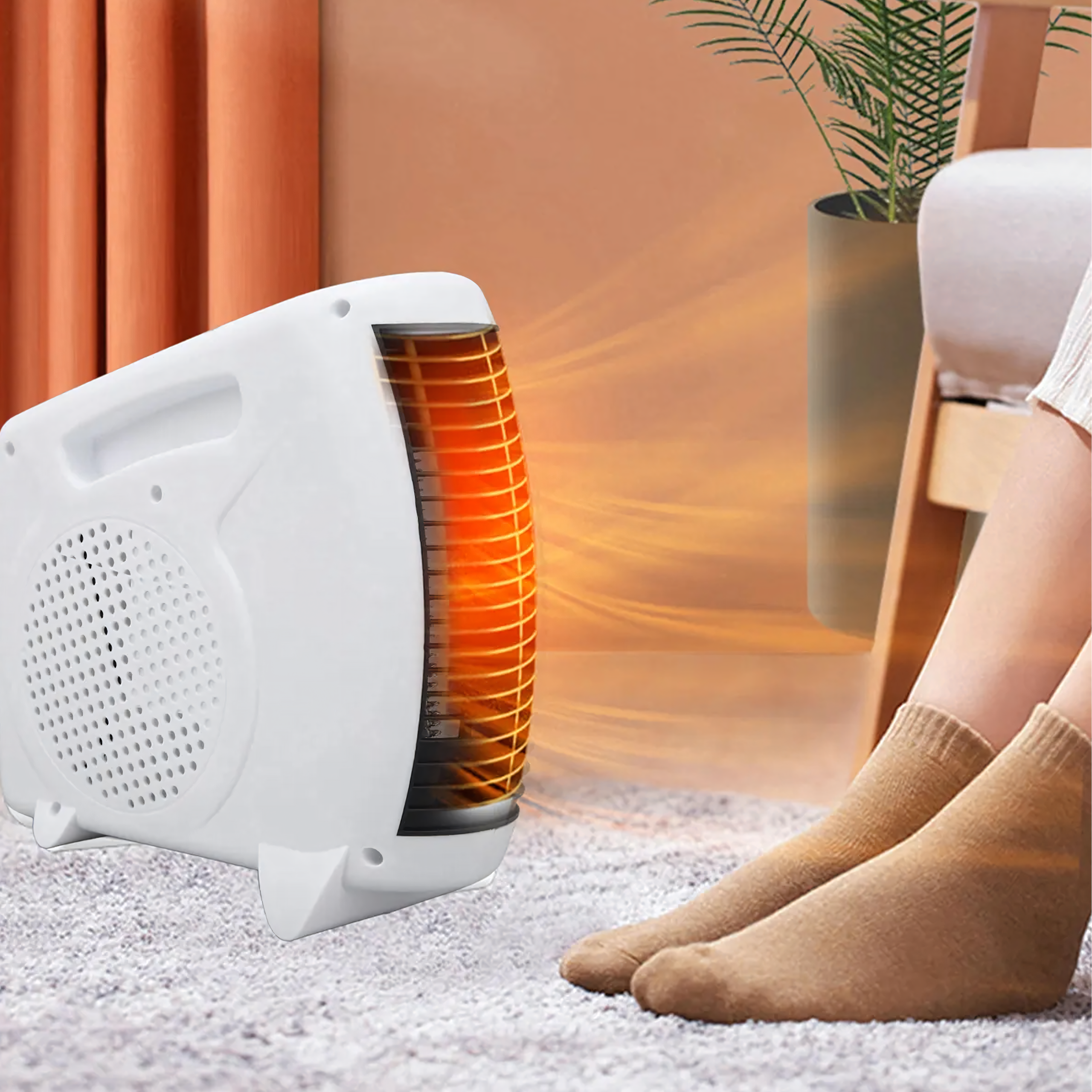 Termnowentylator Przenośny Farelka Grzejnik Elektryczny Wiatrak 600W Mocny - obrazek 3