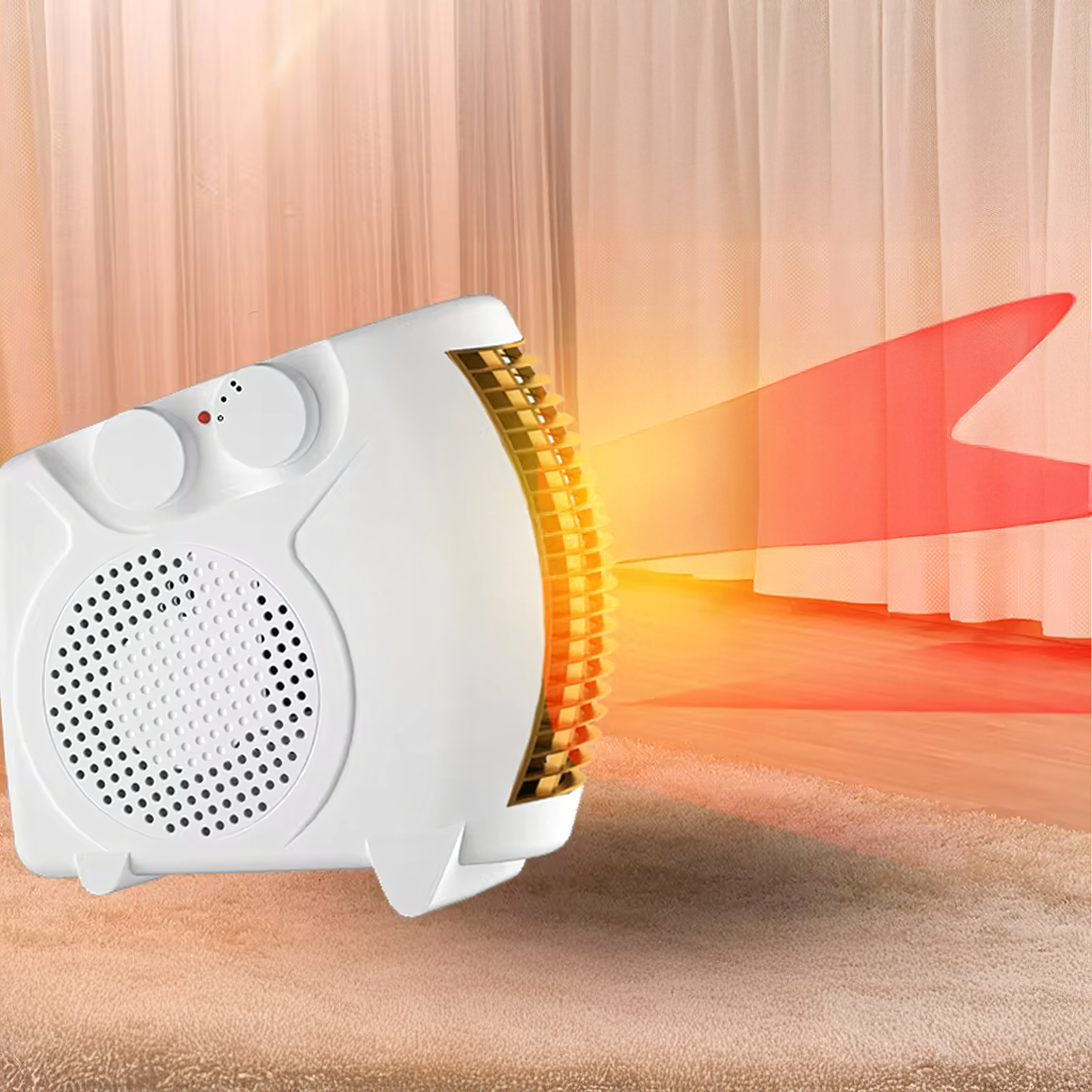 Termnowentylator Przenośny Farelka Grzejnik Elektryczny Wiatrak 600W Mocny - obrazek 4
