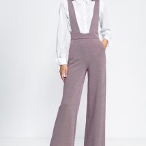 Kombinezon na szelkach w bordową jodełkę KM32 Bordo – Nife