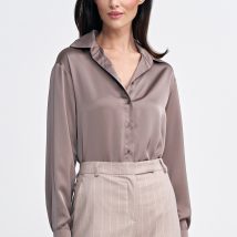 Satynowa koszula body K80 Mocca – Nife