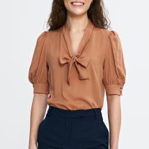 Bluzka z wiązaniem pod szyją B189 Carmel – Nife