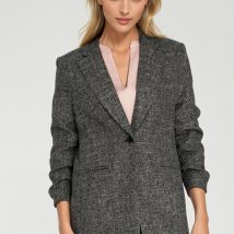 Marynarka z zakładkami na rękawach Z82 Black Melange – Nife