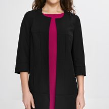 Dłuższa marynarka z przeszyciami z rękawem 3/4 Z80 Black – Nife