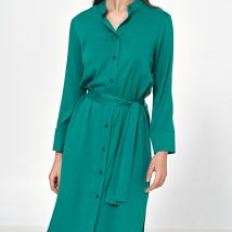 Sukienka Zielona wiskozowa sukienka midi S217 Green – Nife