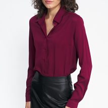 Bordowa koszula z wiskozy K72 Bordo – Nife