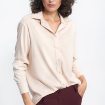 Beżowa wiskozowa koszula K73 Beige – Nife