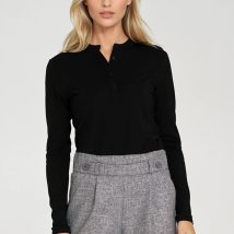 Bluzka polo ze stójką B195 Black – Nife