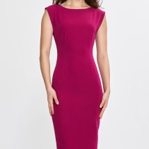 Sukienka z subtelnym dekoltem na plecach S266 Fuksja – Nife