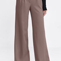Spodnie z zakładkami wide leg SD127 Mocca – Nife